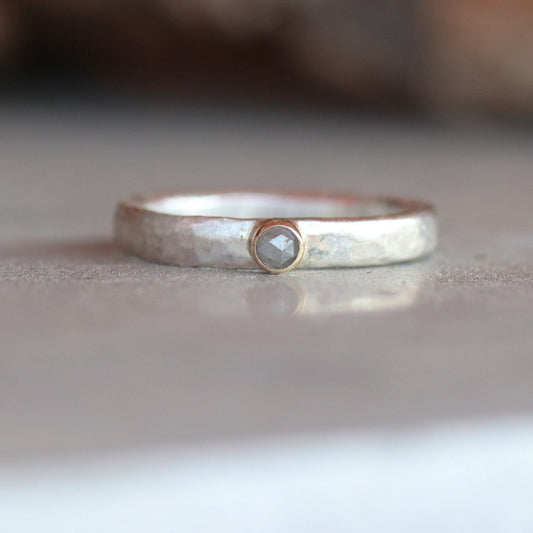Grey diamond ring