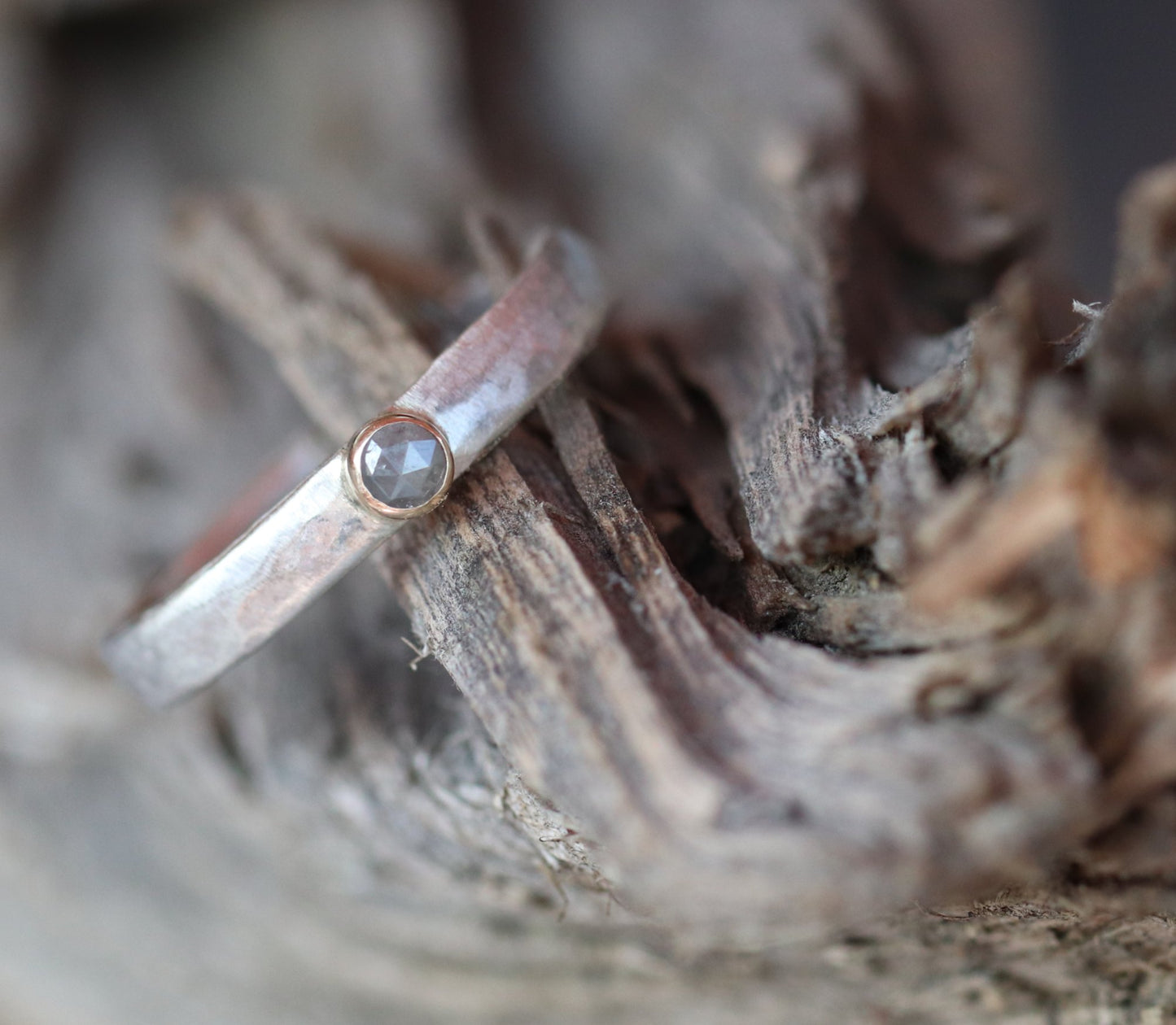 Grey diamond ring