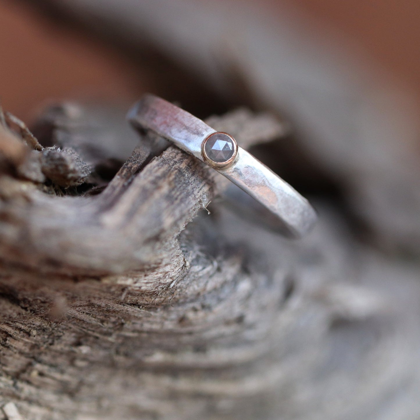 Grey diamond ring