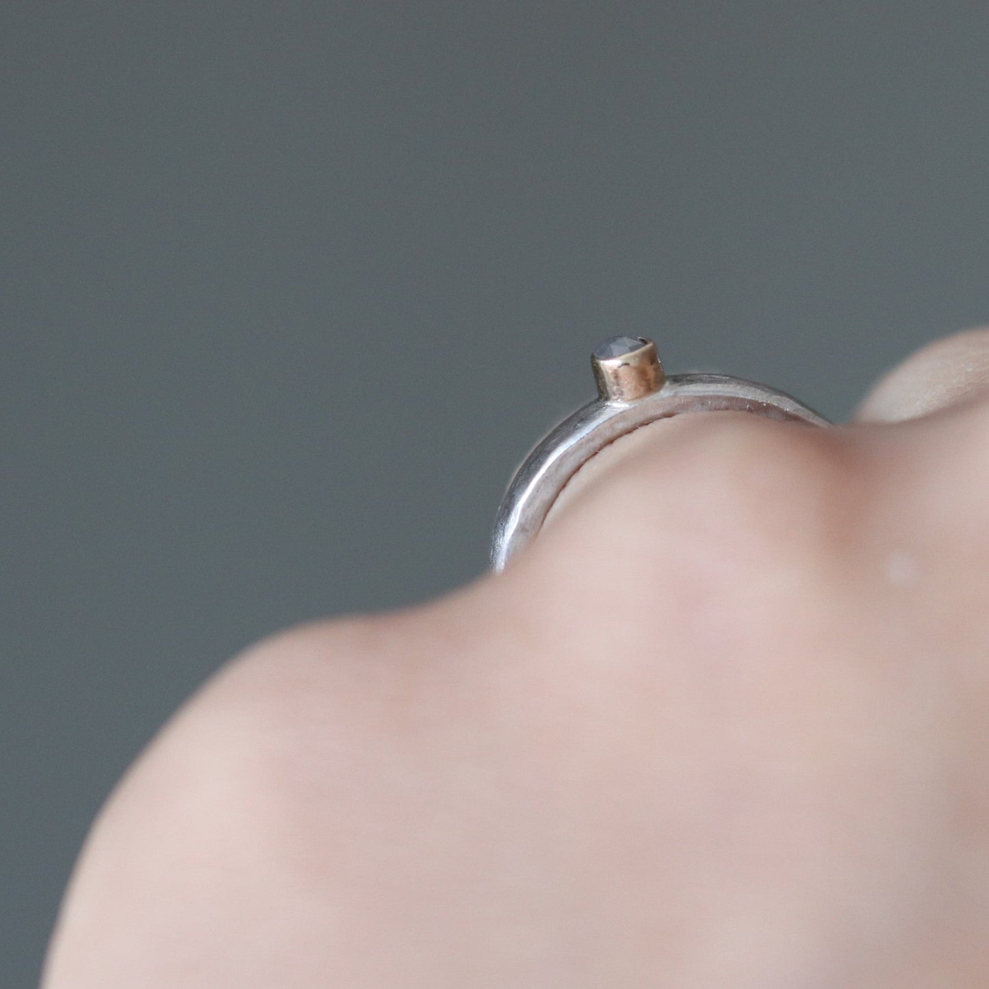 Grey diamond ring