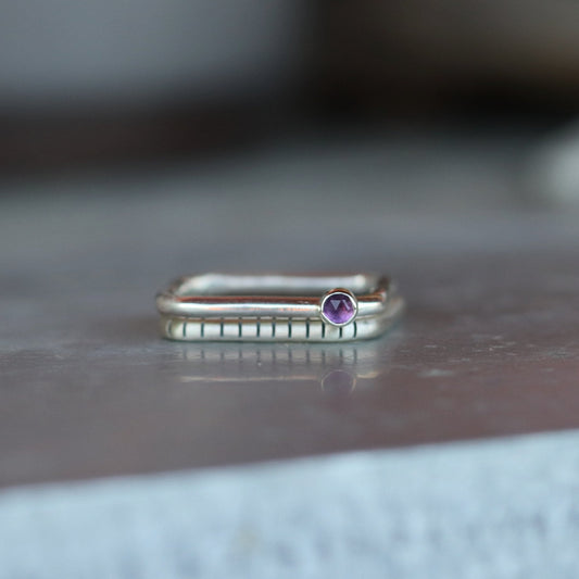 2U1 ametist / square/ prsten