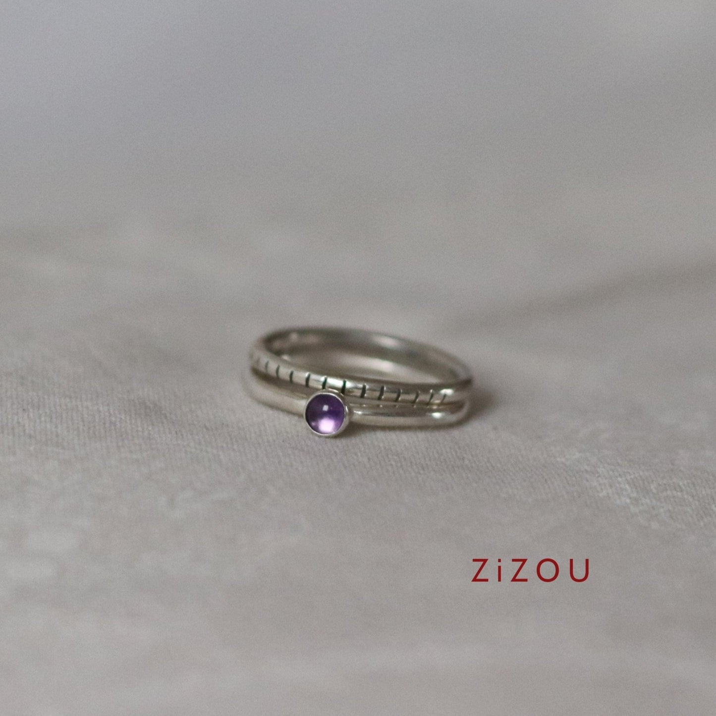 2U1 ametist / round / prsten