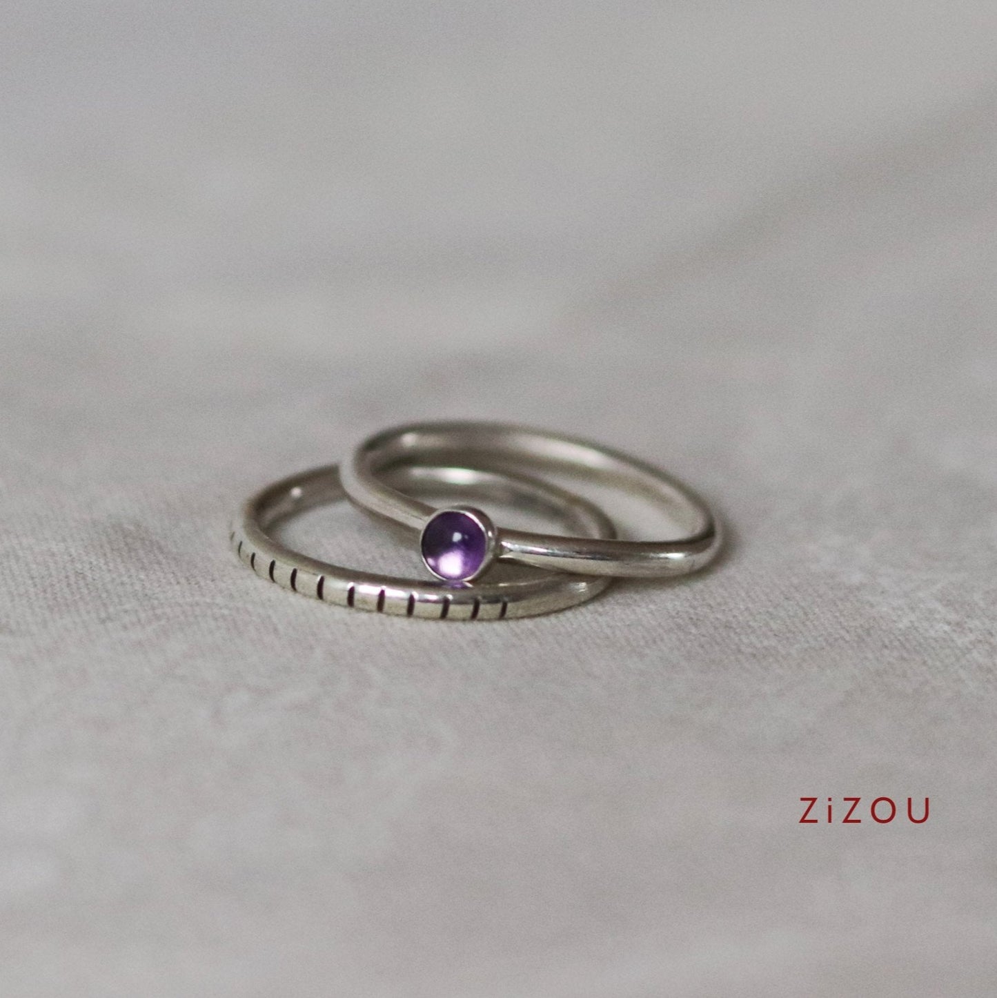 2U1 ametist / round / prsten