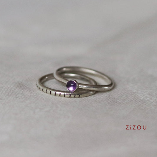 2U1 ametist / round / prsten