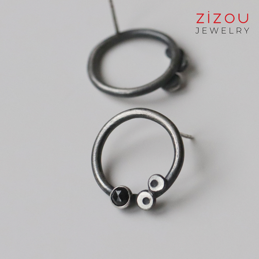 BuBBles / Black spinel / naušnice