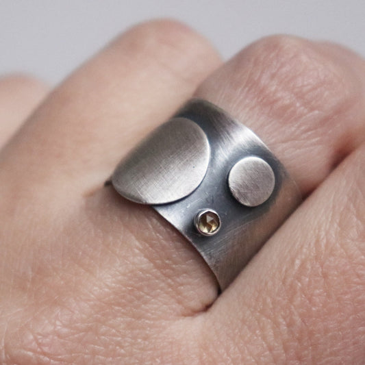 Točkice / citrin / prsten