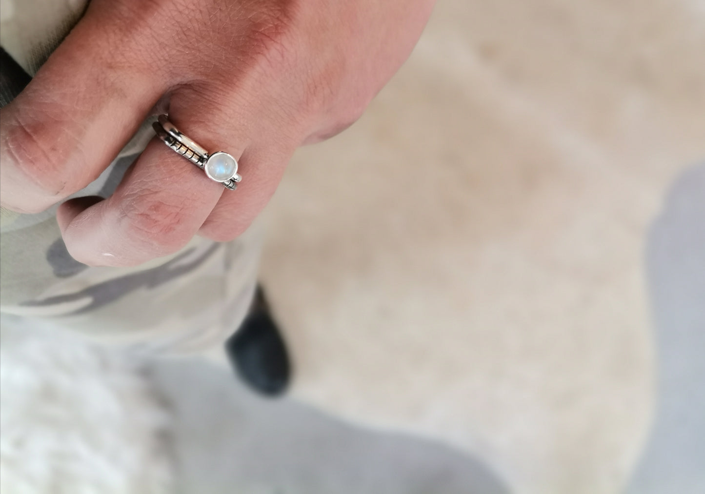 2U1 moonstone / square / prsten