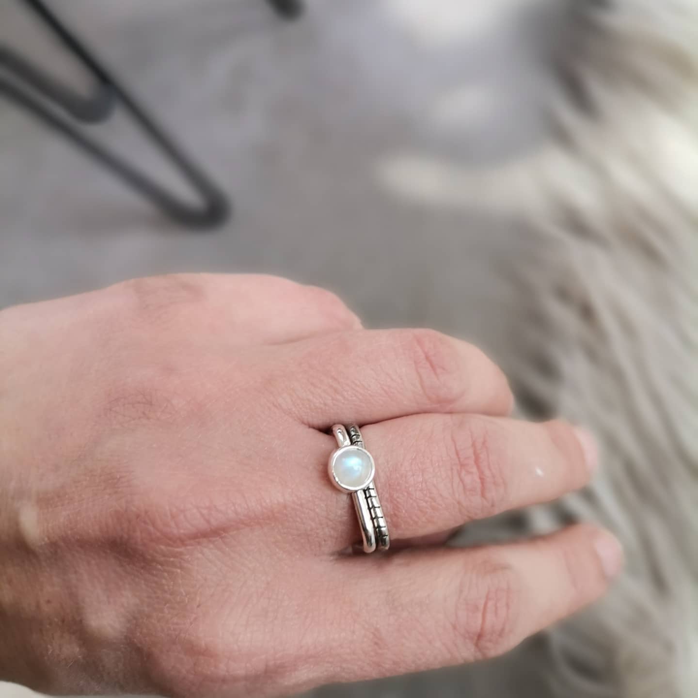 2U1 moonstone / square / prsten