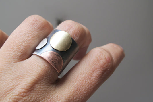 Točkice / mix metala / prsten