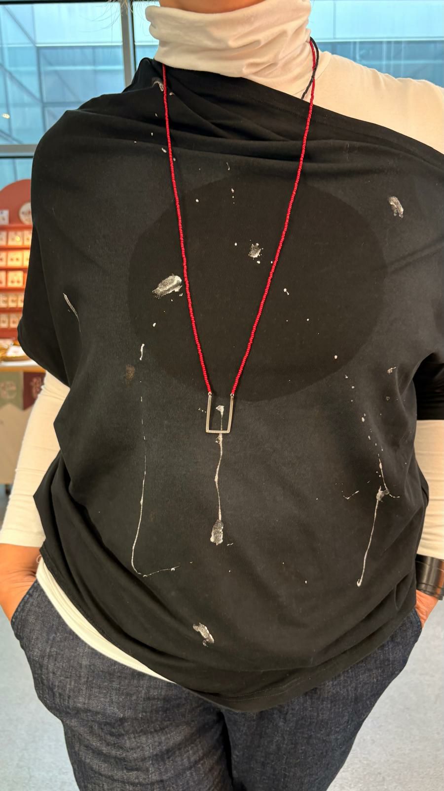 Strisce e pietre/ogrlica/blu