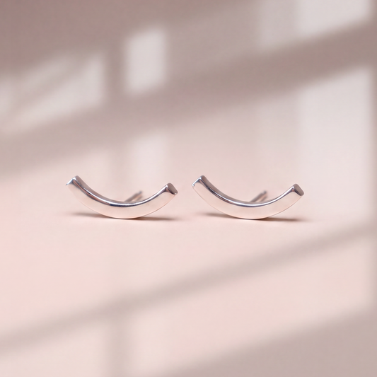 What are we keeping in line? "Nothing,  Really studs" Minimalist Silver Earrings II