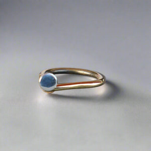 brass ring nail design with silver top asimetris
