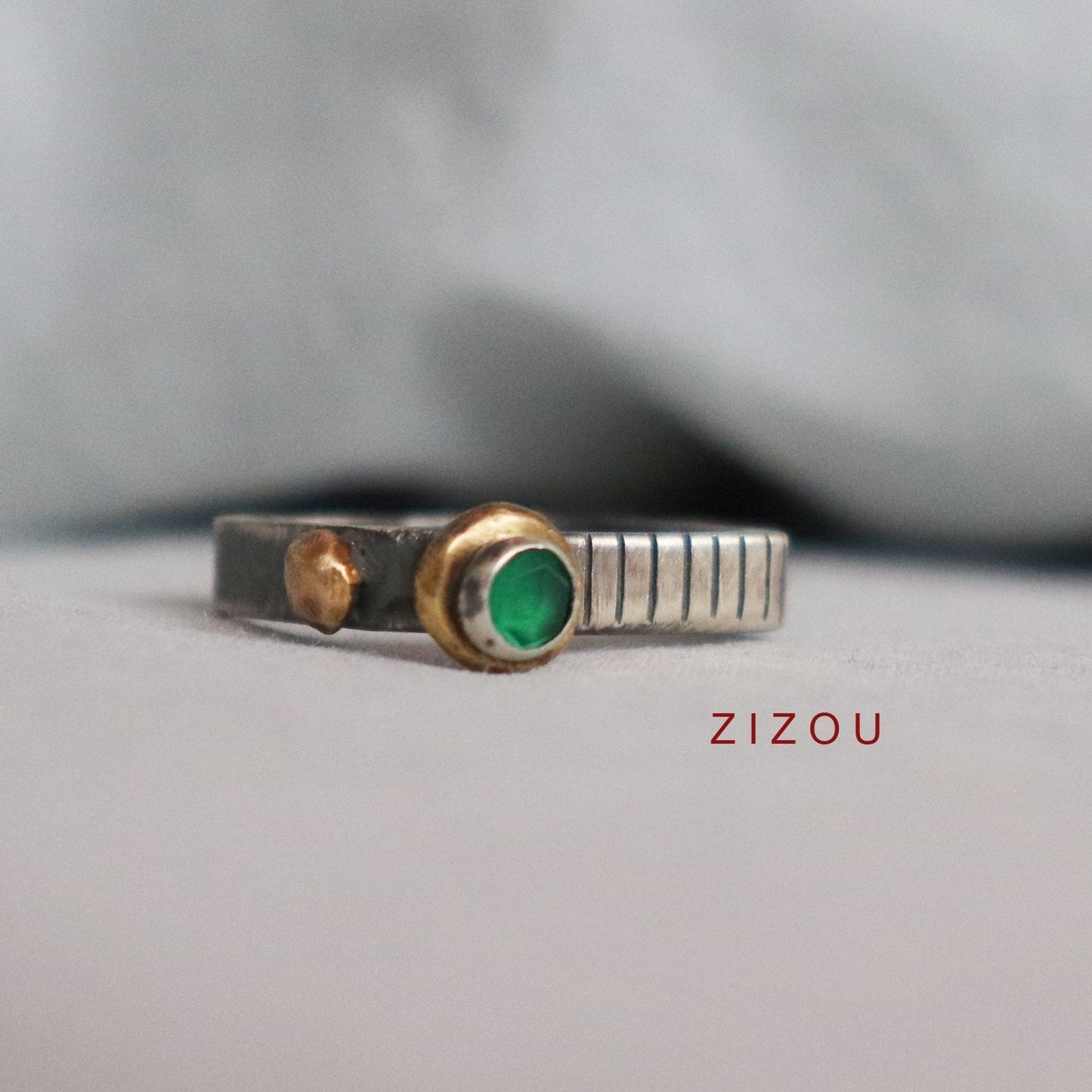Crown prsten / green onyx