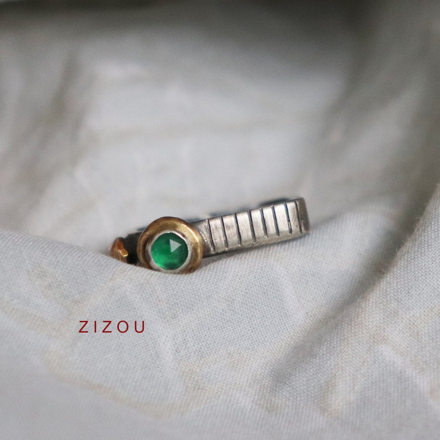 Crown prsten / green onyx