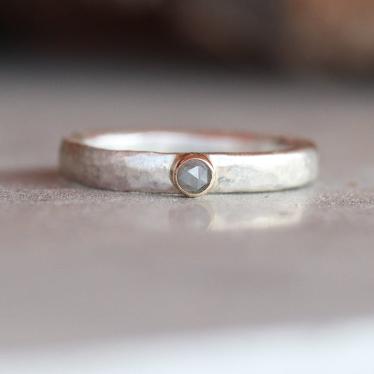 Grey diamond ring