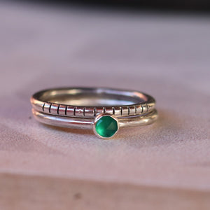 2U1 green onyx / round / prsten