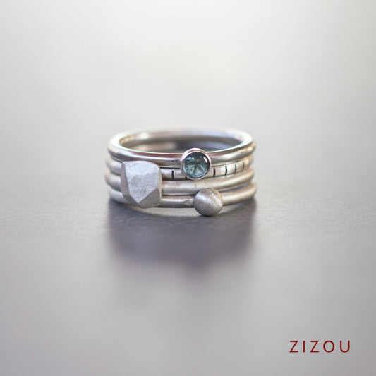 4U1 Spring vibes / topaz / round / prsten