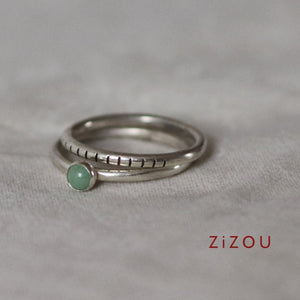 2U1 aventurine / round / prsten