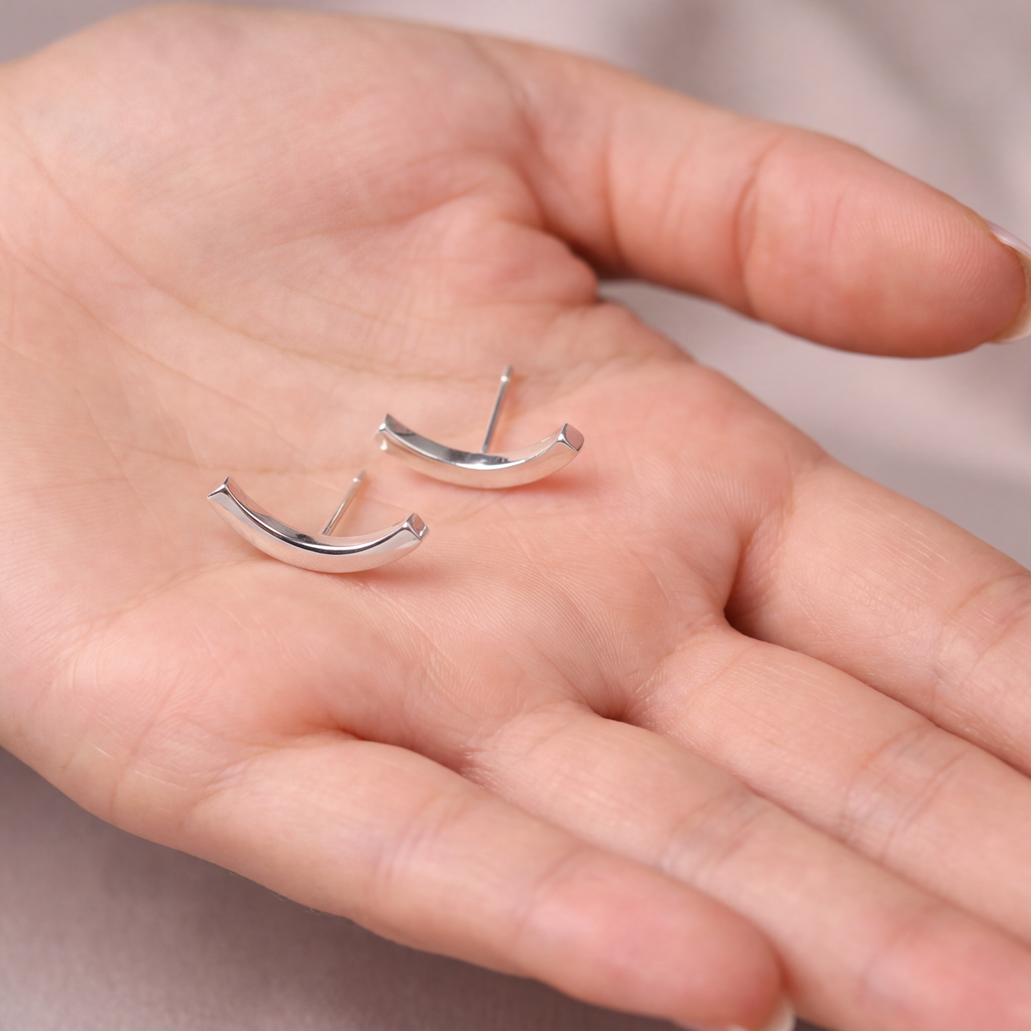 What are we keeping in line? "Nothing, Really studs" Minimalist Silver Earrings