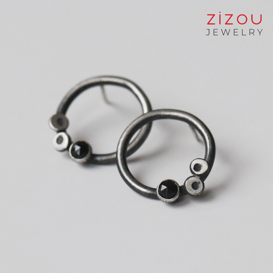 BuBBles / Black spinel / naušnice